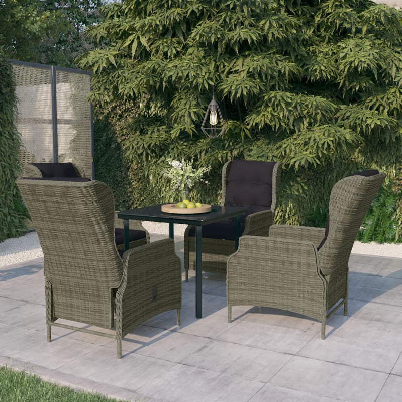 5 Piece Garden Dining Set Brown