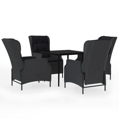 5 Piece Garden Dining Set Dark Grey