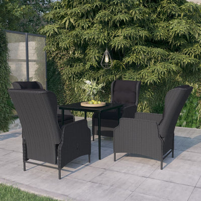 5 Piece Garden Dining Set Dark Grey