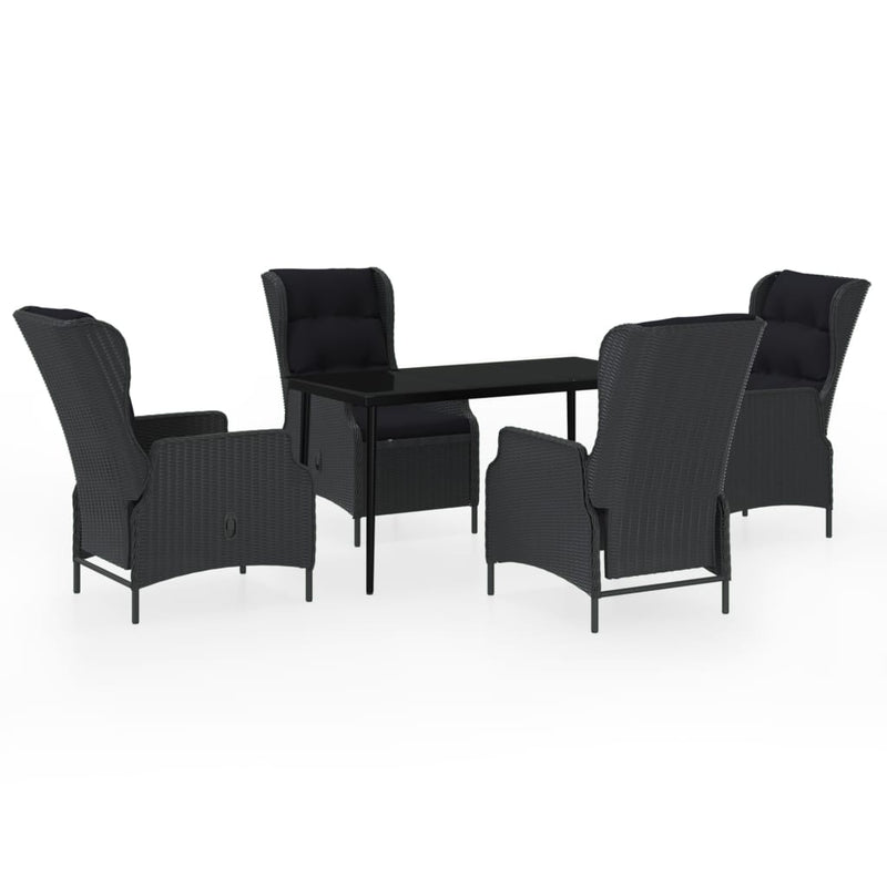 5 Piece Garden Dining Set Dark Grey