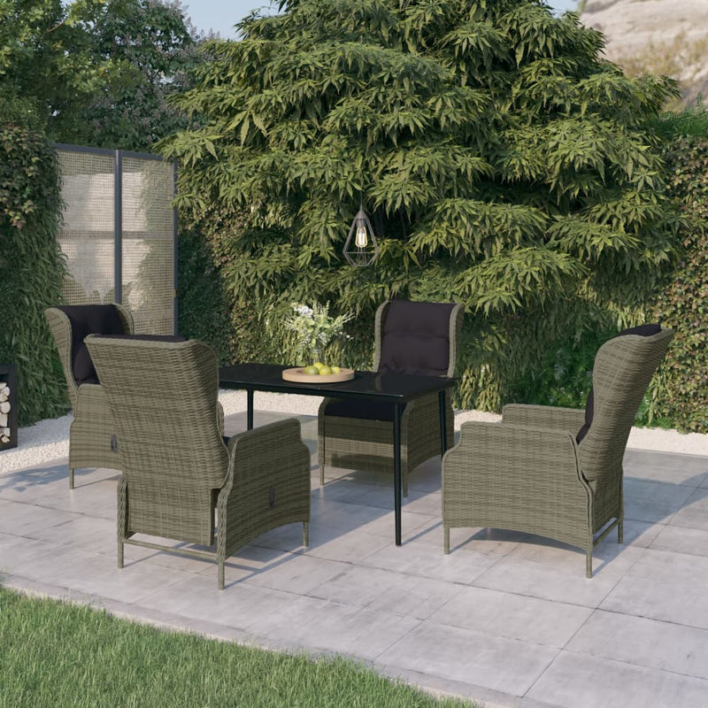 5 Piece Garden Dining Set Brown