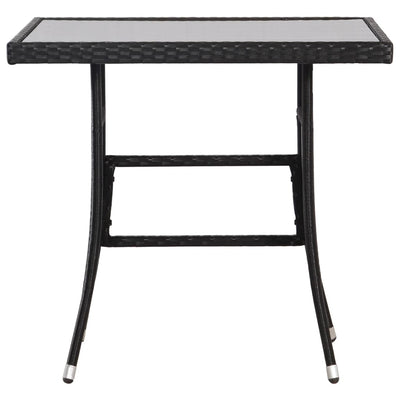 Garden Table Black 80x80x74 cm Poly Rattan