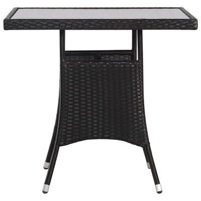 Garden Table Black 80x80x74 cm Poly Rattan