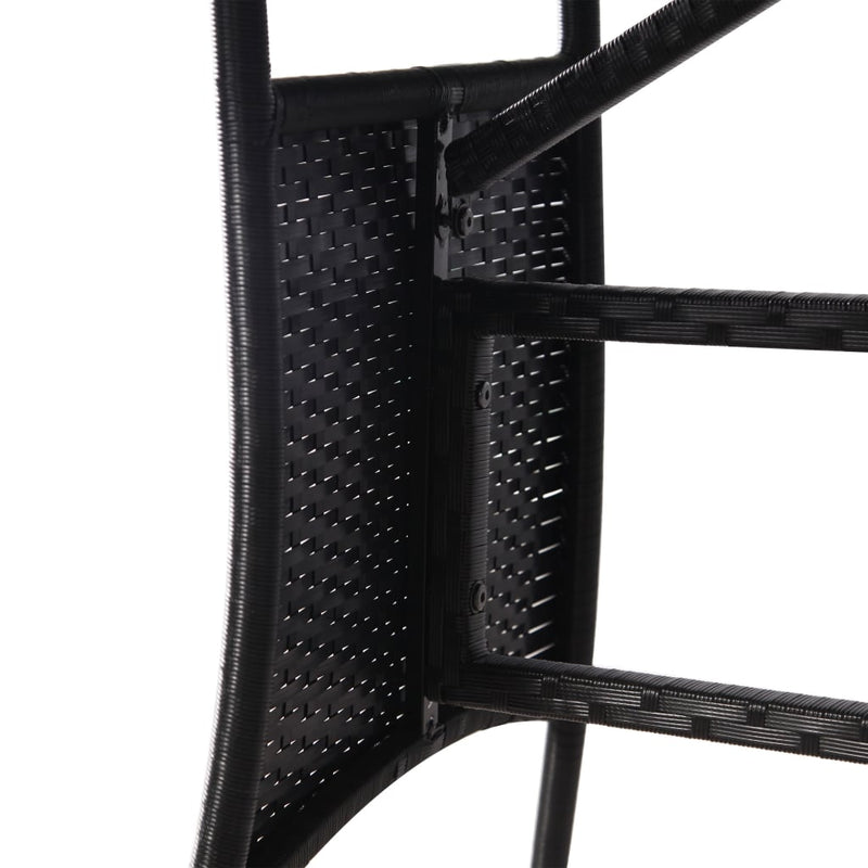 Garden Table Black 80x80x74 cm Poly Rattan