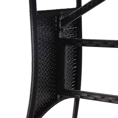 Garden Table Black 140x80x74 cm Poly Rattan