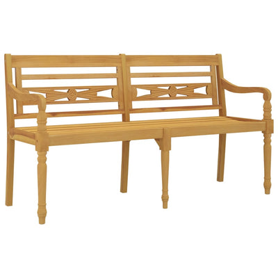 Batavia Bench with Anthracite Cushion 150 cm Solid Wood Teak