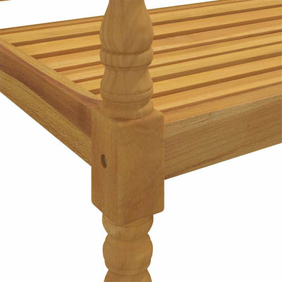 Batavia Bench with Grey Cushion 150 cm Solid Wood Teak