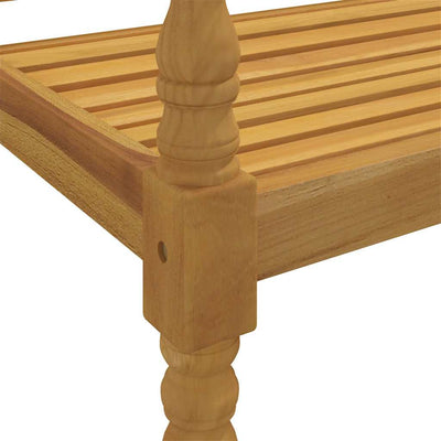 Batavia Bench with Cream Cushion 150 cm Solid Wood Teak