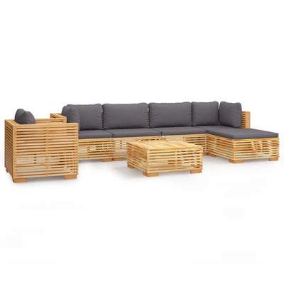 7 Piece Garden Lounge Set with Cushions Solid Wood Teak