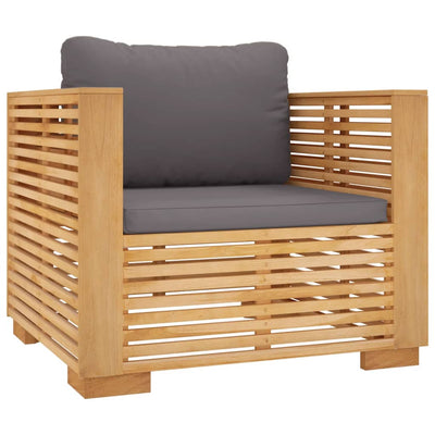 5 Piece Garden Lounge Set with Cushions Solid Wood Teak