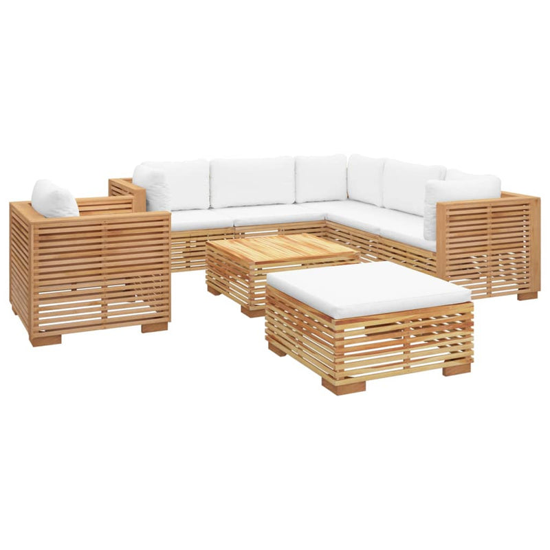 8 Piece Garden Lounge Set with Cushions Solid Teak Wood