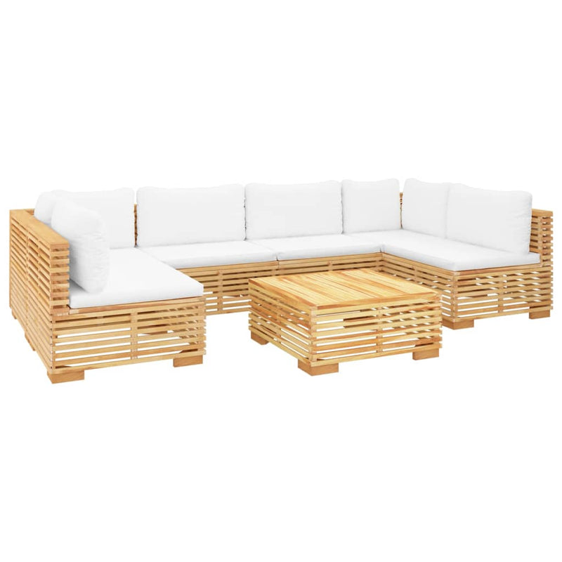 7 Piece Garden Lounge Set with Cushions Solid Teak Wood