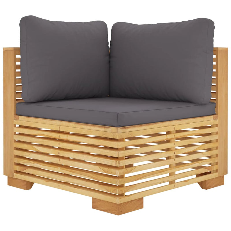 5 Piece Garden Lounge Set with Cushions Solid Teak Wood