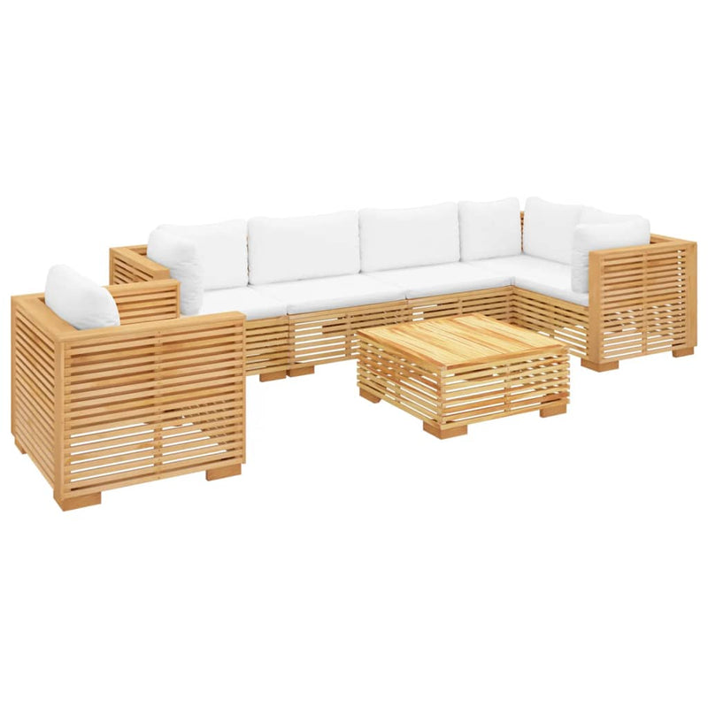 7 Piece Garden Lounge Set with Cushions Solid Wood Teak