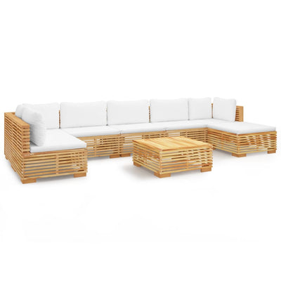 8 Piece Garden Lounge Set with Cushions Solid Wood Teak