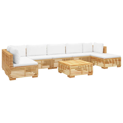 8 Piece Garden Lounge Set with Cushions Solid Wood Teak