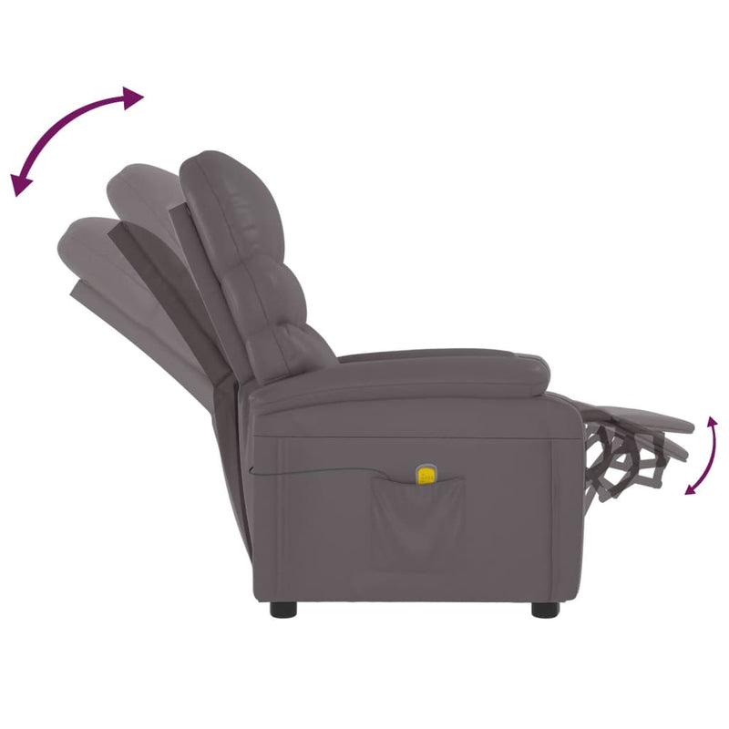 Massage Chair Grey Faux Leather