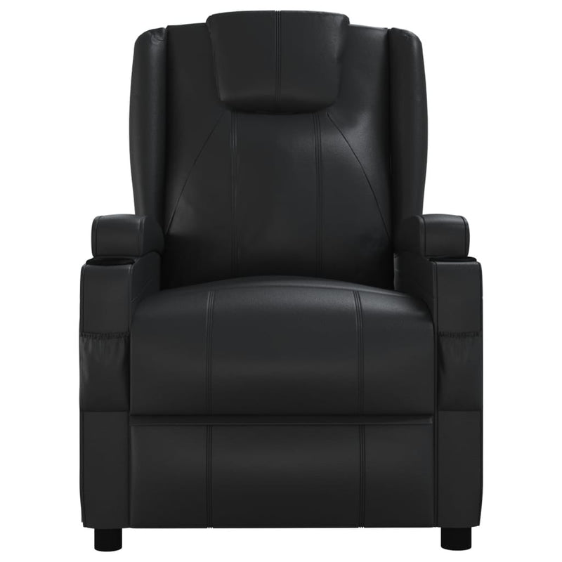 Massage Chair Black Faux Leather