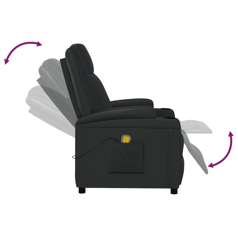 Massage Chair Black Faux Leather