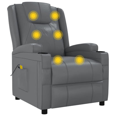 Massage Chair Anthracite Faux Leather