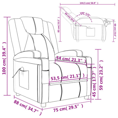 Massage Chair Anthracite Faux Leather