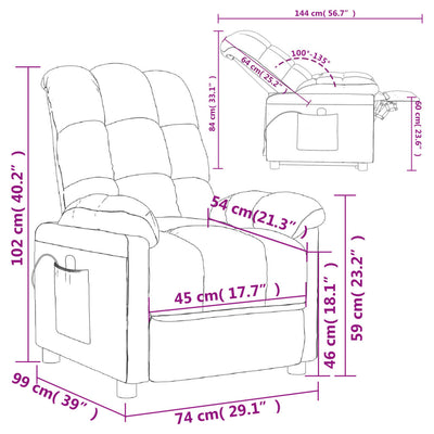 Massage Chair Light Grey Fabric