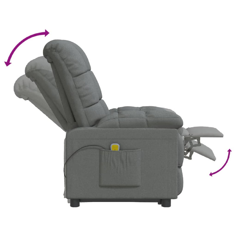 Massage Chair Dark Grey Fabric