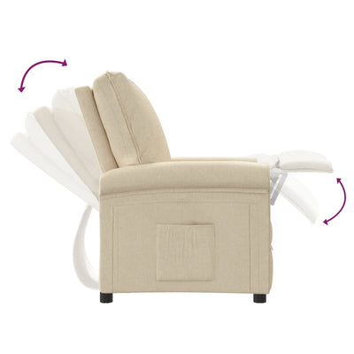 Recliner Chair Cream Fabric