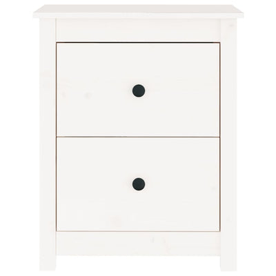 Bedside Cabinet White 50x35x61.5 cm Solid Wood Pine