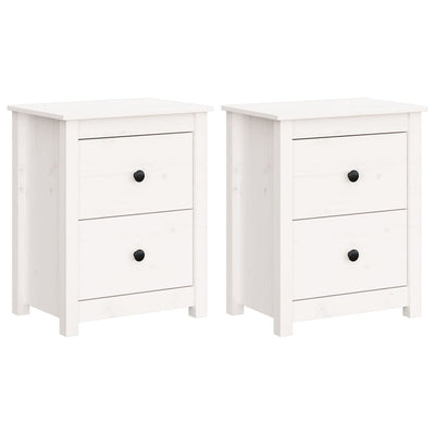 Bedside Cabinets 2 pcs White 50x35x61.5 cm Solid Wood Pine