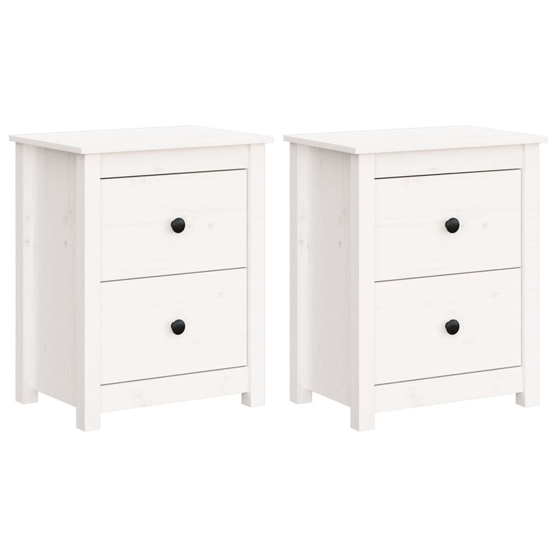 Bedside Cabinets 2 pcs White 50x35x61.5 cm Solid Wood Pine