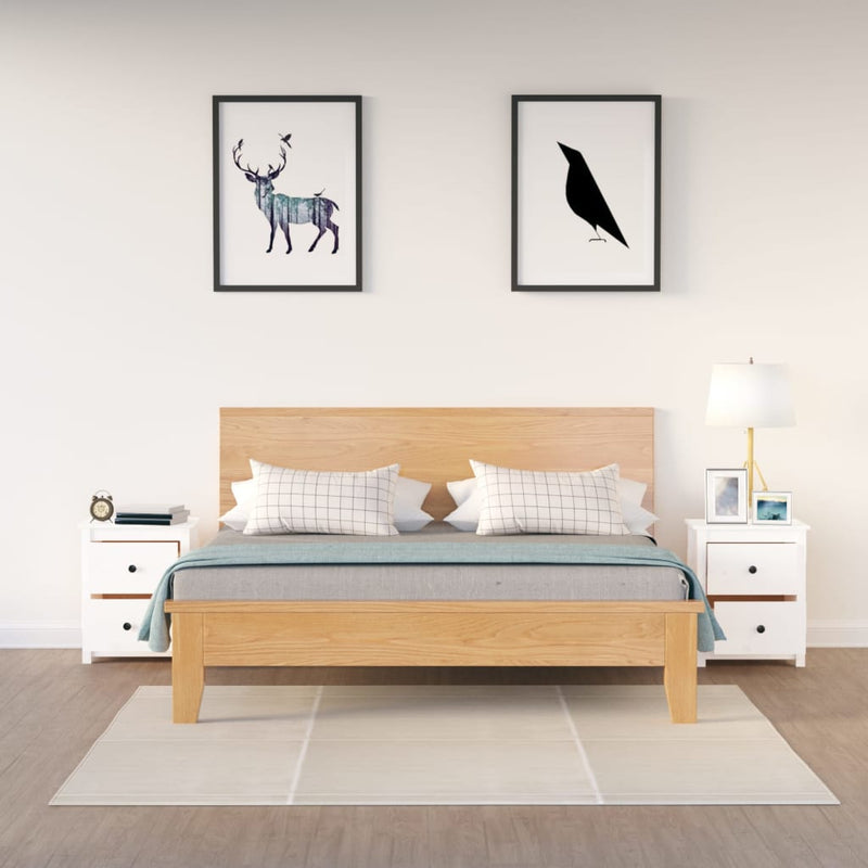 Bedside Cabinets 2 pcs White 50x35x61.5 cm Solid Wood Pine