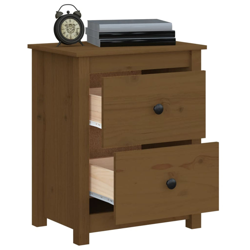 Bedside Cabinet Honey Brown 50x35x61.5 cm Solid Wood Pine