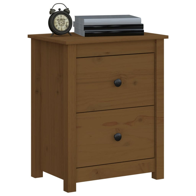 Bedside Cabinet Honey Brown 50x35x61.5 cm Solid Wood Pine