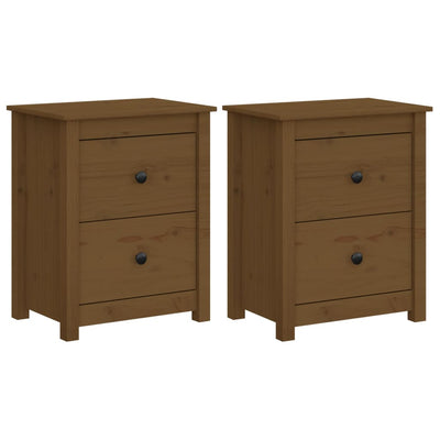 Bedside Cabinets 2 pcs Honey Brown 50x35x61.5 cm Solid Wood Pine