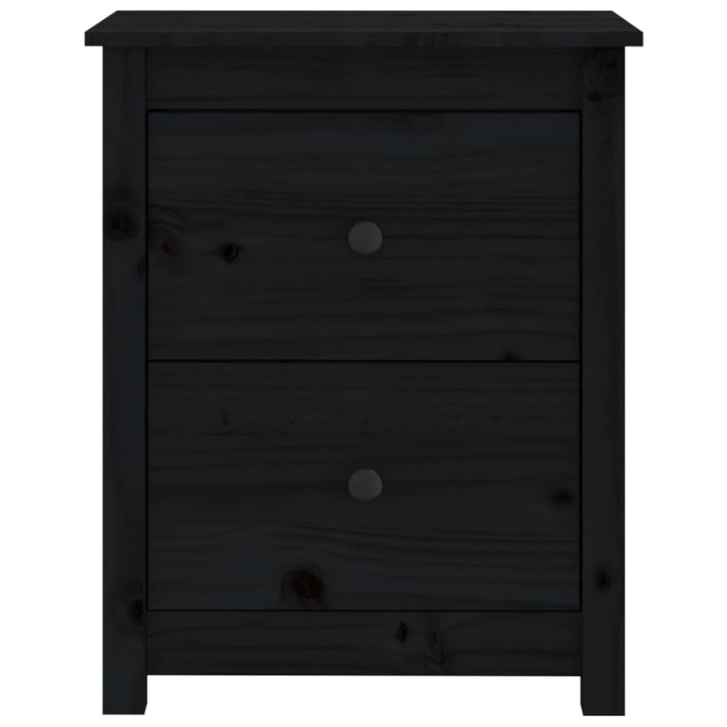 Bedside Cabinets 2 pcs Black 50x35x61.5 cm Solid Wood Pine