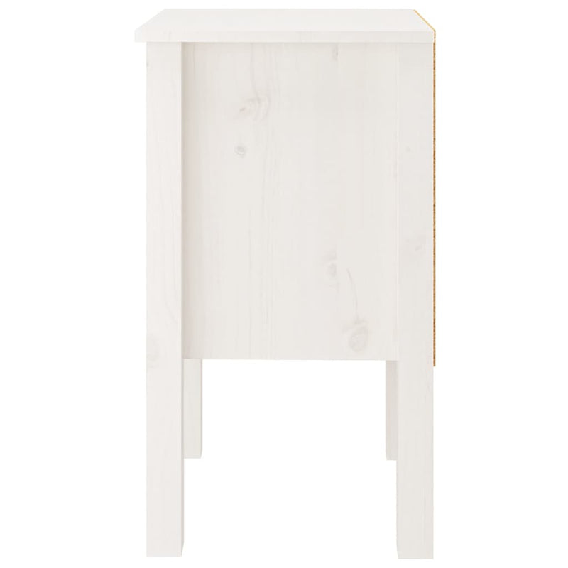 Bedside Cabinet White 40x35x61.5 cm Solid Wood Pine