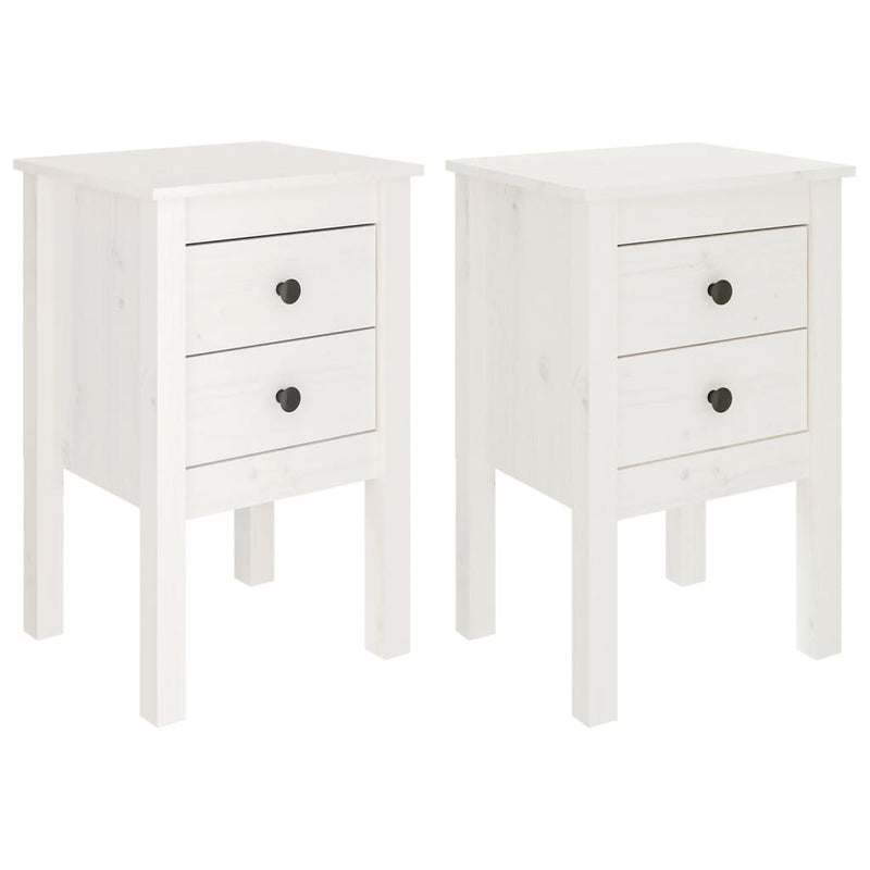 Bedside Cabinets 2 pcs White 40x35x61.5 cm Solid Wood Pine