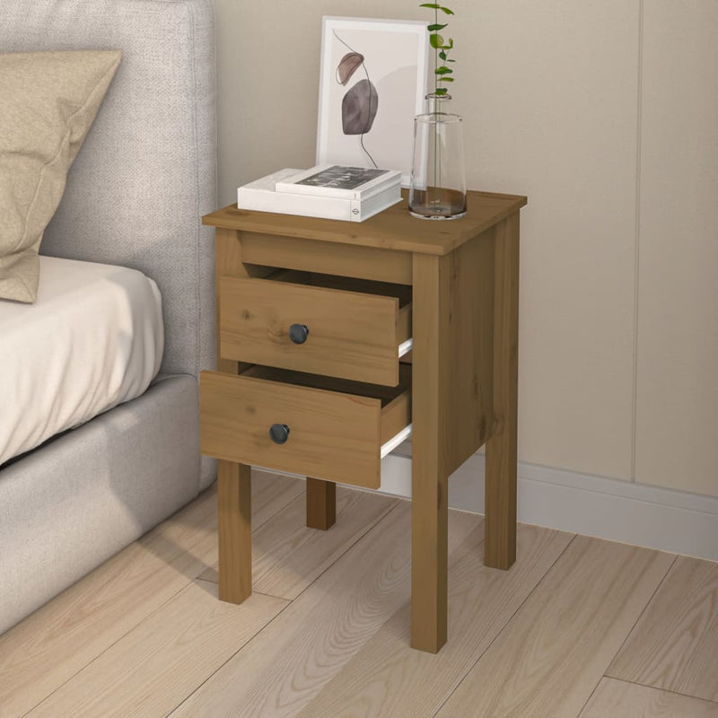 Bedside Cabinet Honey Brown 40x35x61.5 cm Solid Wood Pine