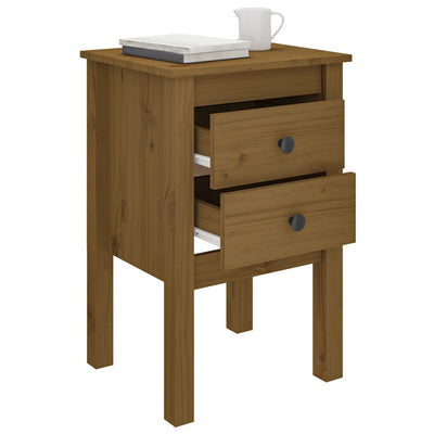 Bedside Cabinet Honey Brown 40x35x61.5 cm Solid Wood Pine