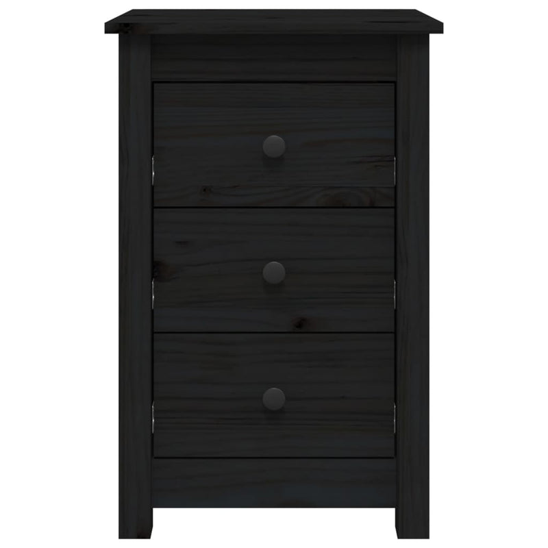 Bedside Cabinets 2 pcs Black 40x35x61.5 cm Solid Wood Pine