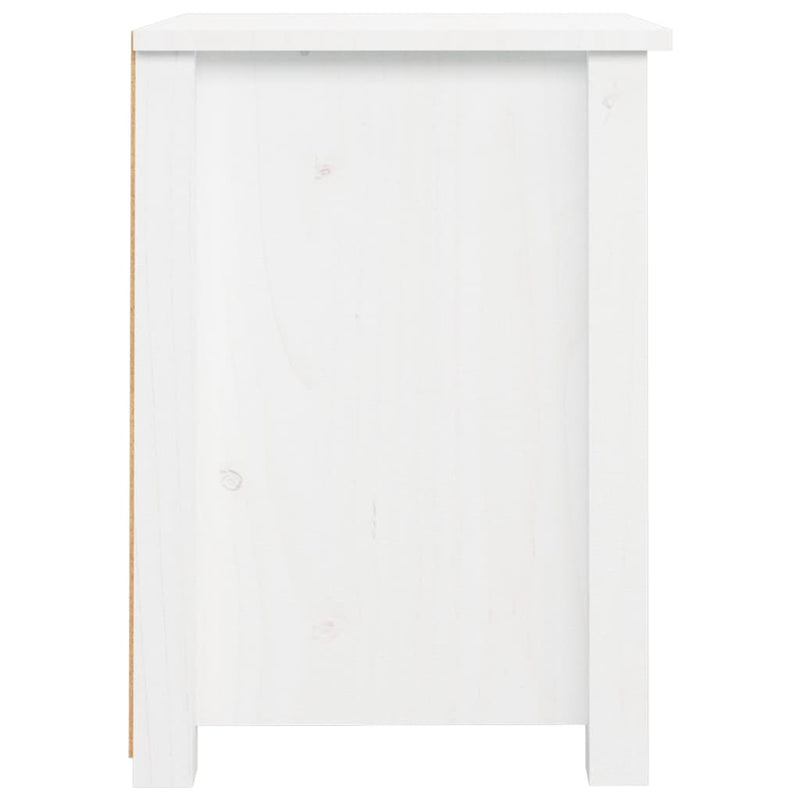 Bedside Cabinet White 40x35x49 cm Solid Wood Pine