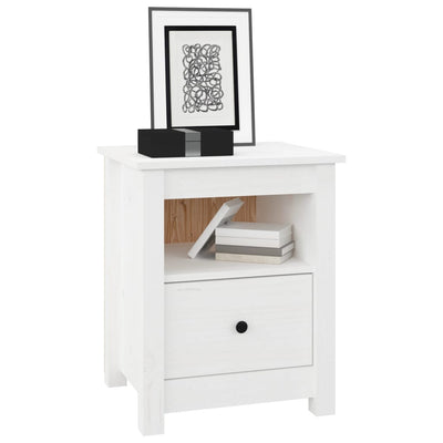 Bedside Cabinets 2 pcs White 40x35x49 cm Solid Wood Pine