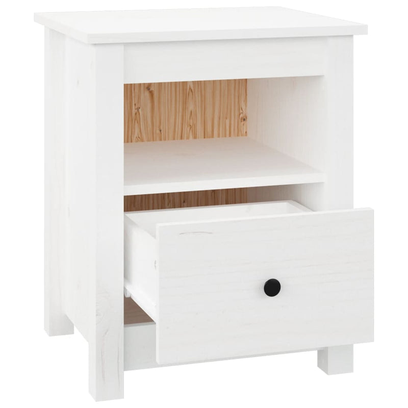 Bedside Cabinets 2 pcs White 40x35x49 cm Solid Wood Pine