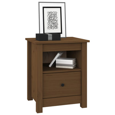 Bedside Cabinet Honey Brown 40x35x49 cm Solid Wood Pine