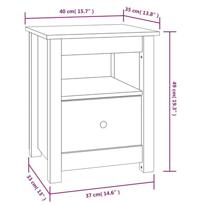 Bedside Cabinets 2 pcs Black 40x35x49 cm Solid Wood Pine