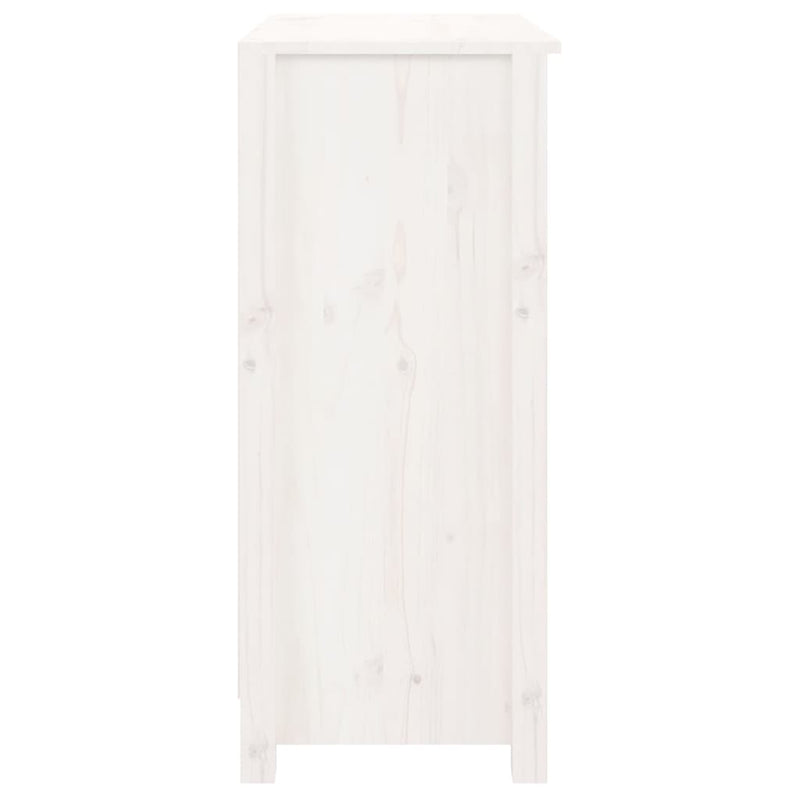 Sideboard White 70x35x80 cm Solid Wood Pine