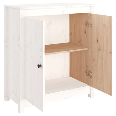 Sideboard White 70x35x80 cm Solid Wood Pine