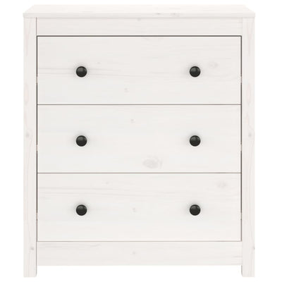 Sideboard White 70x35x80 cm Solid Wood Pine