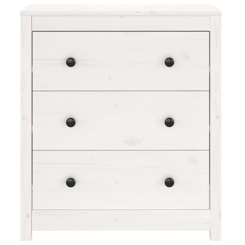 Sideboard White 70x35x80 cm Solid Wood Pine